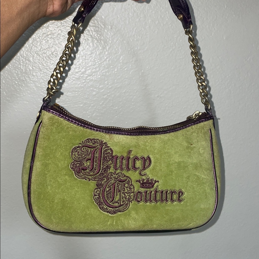 Vintage RHTF Juicy Couture Olive and purple Chain Strap Bag